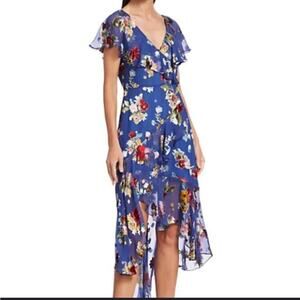 Alice + Olivia Electra Ruffled Midi Dress Floral Ruffle Spring Summer Shower 4